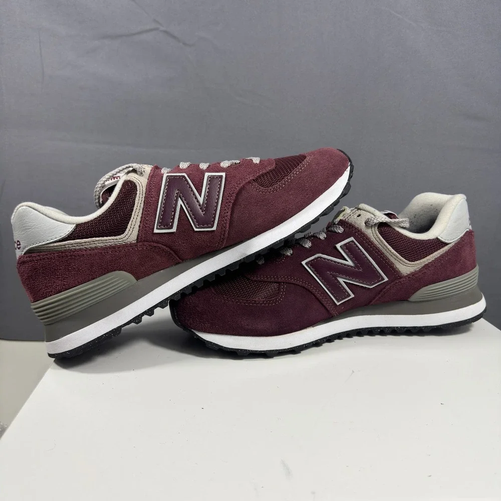New Balance 574 Classic Mens Size 8.5 Burgundy Suede Mesh Low Top ML574EVM